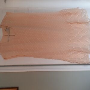 Cupio size large bisque color cap sleeve ruffle shabby chic cocktail dress